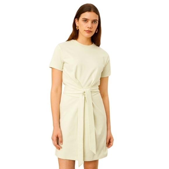 Vince Peruvian Cotton Front Tie Waist T-Shirt Dress Style # V819083502 Small - Picture 1 of 15